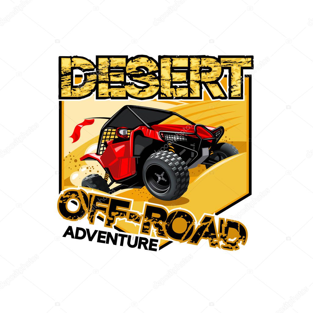Off-Road ATV Buggy Logo, Desert adventure.