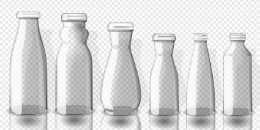 Saydam arka plan üzerinde boş suyu şişeleri mockup kümesi.