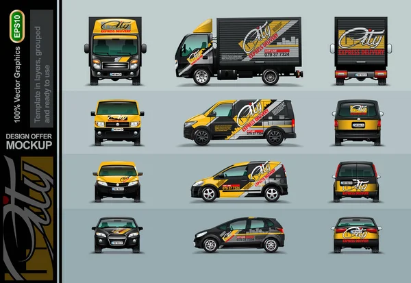 Üç pozisyon otomobillerde dört tür. Reklam uygulama için. Gruplandırılmış ve değişiklik hazır mockup olduğunu.