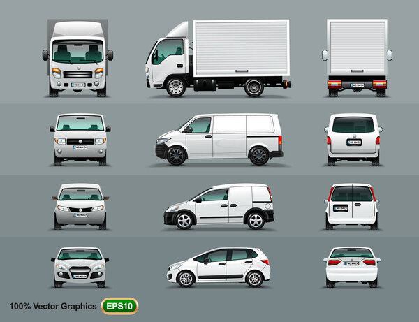 Белый цвет автомобиля в трех положениях. Четыре типа городских автомобилей
.