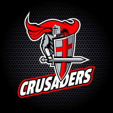 Haçlılar word ile takım veya T-shirt logo için gurur Knight.