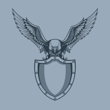 Pençeleri dövme tarzı ile kalkan kartal.