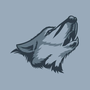 Yalnız uluyan kurt dövme stil.