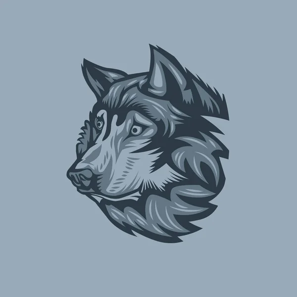 Wolf who saw the victim. Monochrome tattoo style. — Stock Vector