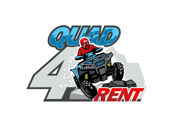 Quad Bike for rent logo, isolated background. — Stock Vector