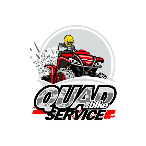 Λογότυπο υπηρεσίας quad bike, απομονωμένο φόντο. — Διανυσματικό Αρχείο