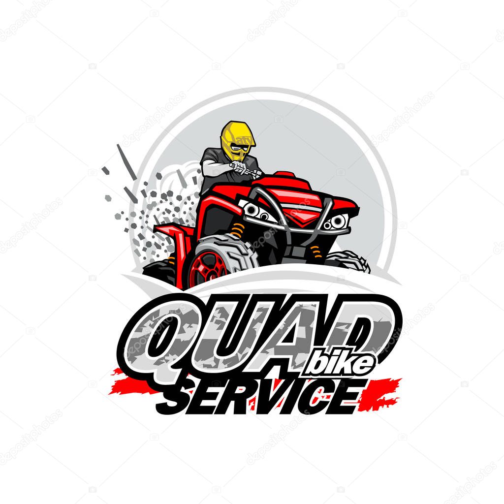 Quad Bike Service logo, isolated background