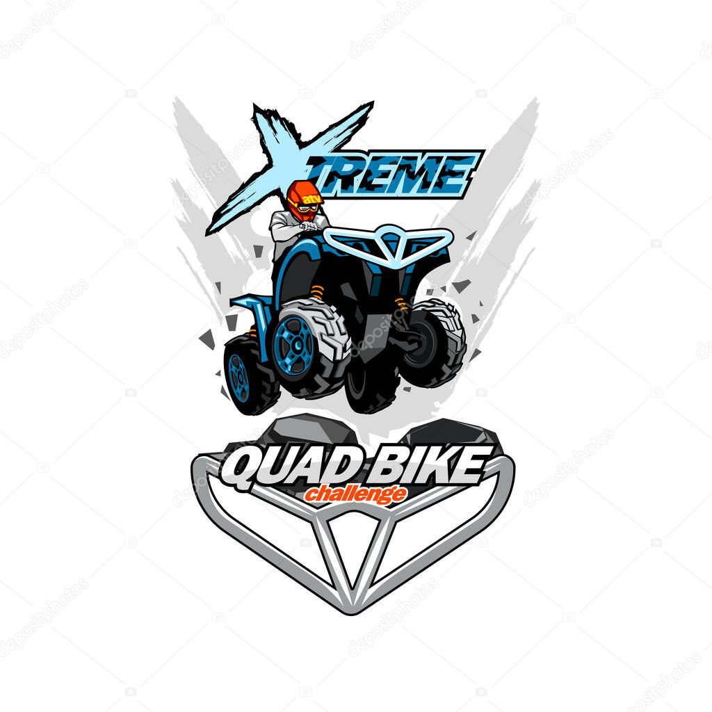 Extreme Quad bike logo, isolated background.