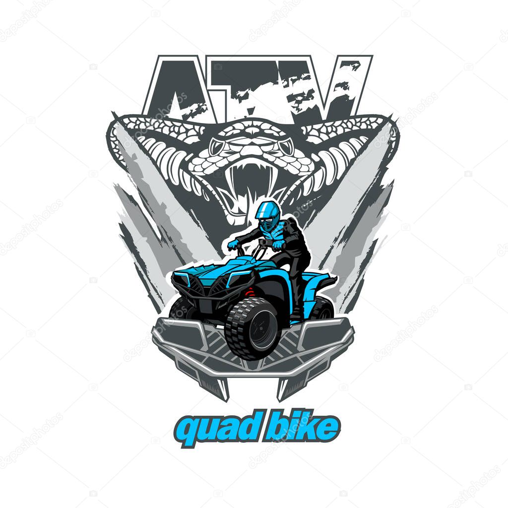 ATV Quad Bike with snake in background.