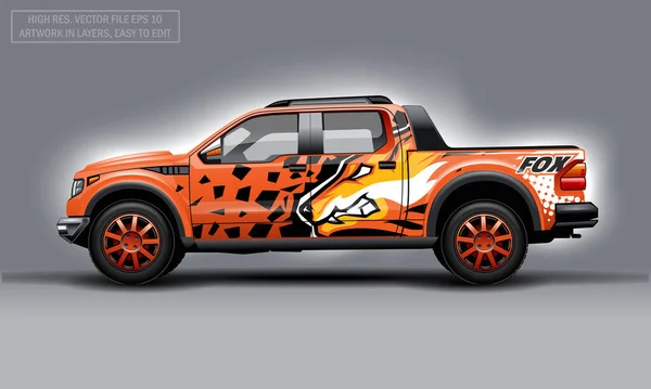 Suv 오렌지 십으로 포장할 수있는 템플릿이야 Res Vector Graphics — 스톡 벡터