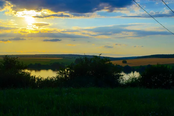 Summer Landscape Beautiful Sunset — Stock Photo, Image