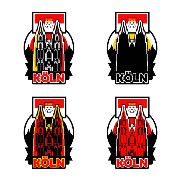 Şehrin amblemi ve bayrağıyla Köln şehrinin logoları..
