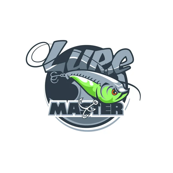 Dynamiczne Logo Klubu Rybackiego Nazwie Lure Master — Wektor stockowy