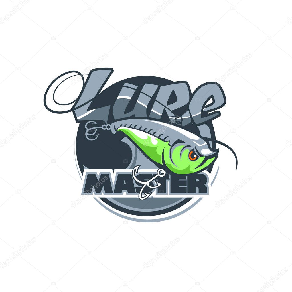Dynamic logo of the fishermen's club with the name Lure Master.