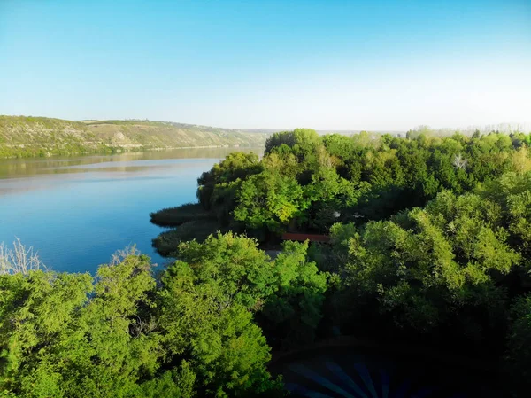 Dinyester Nehri Nin Güzel Manzarası Bir Dronun Yaptığı Yükseklikten — Stok fotoğraf