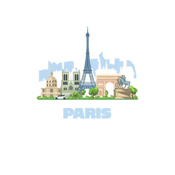 パリのヨーロッパで最も美しい都市 世界中から多くの観光客が訪れる — ストックベクタ