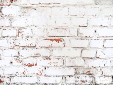 Loft beyaz boyalı eski tuğla duvar tarz 