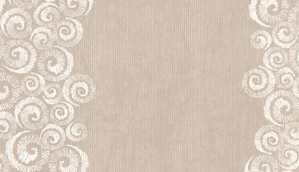 Крафт обгортковий папір з візерунком борідки, декоративна старовинна спинка — стокове фото