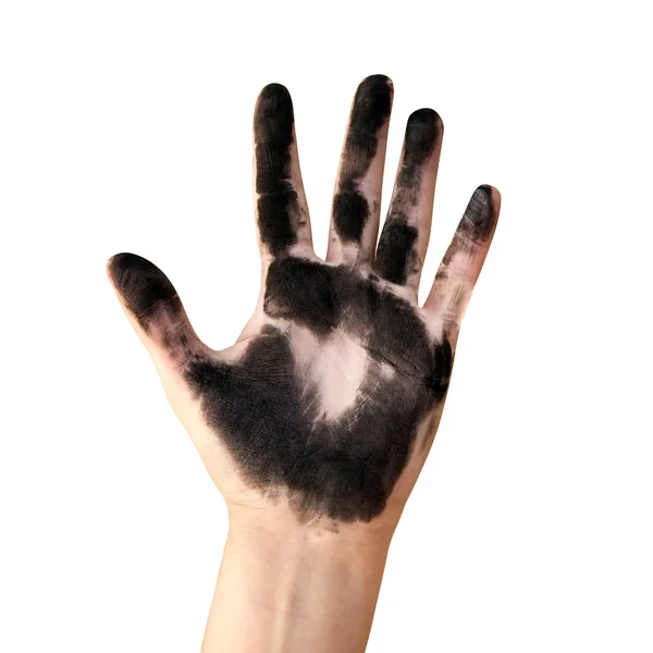 Piszkos festett bébi kezek elszigetelt — Stock Fotó