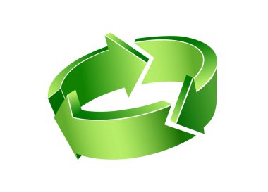 Beyazda izole edilmiş geri dönüşüm sembolü çizimi