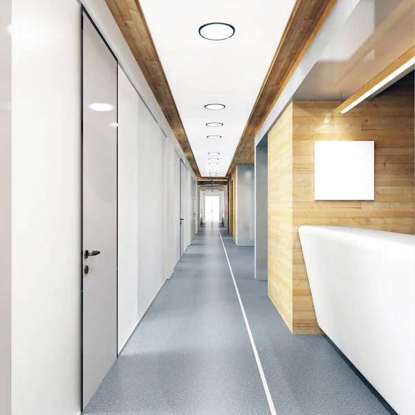 Koridor Modern Gedung Kantor Visualisasi — Stok Foto