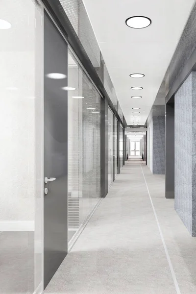 Koridor Moderní Kancelářské Budovy Vizualizace Stock Fotografie
