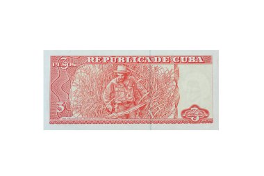Che Guevara ile Küba 3 Pesos Banknote Machete ile Şeker Kamışı Hasadı.