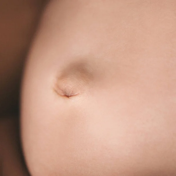 Umbigo Barriga Bebê Recém Nascido Perto — Fotografia de Stock