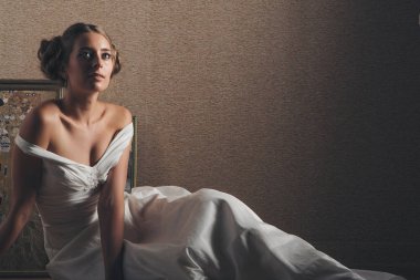 Gelin, güzel poz studio fotoğraflandı modeli