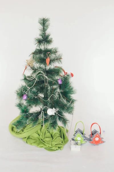 Διακοπές Νέο Έτος Διακόσμηση Και Εορτασμό Έννοια Εσωτερικη Χριστουγεννιάτικο Δέντρο — Φωτογραφία Αρχείου