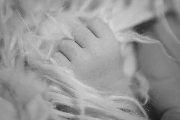 Hand's of newborn baby close up on — Stock Photo, Image