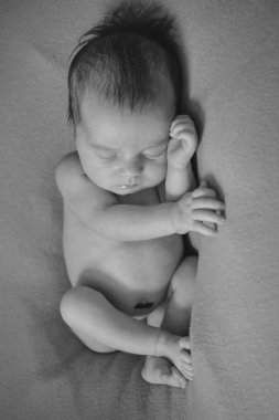 bir top çıplak yeni doğan bebek uyku kıvrılmış