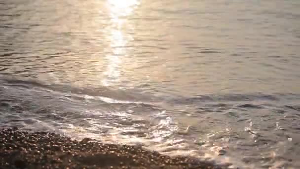 Wellen Spülen Über Die Felsige Meeresküste — Stockvideo