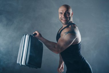 Moskova, Rusya-Eylül 15, 2018: Moskova dövme Kongre poz bir şişirilmiş dövmeli adam uluslararası bir yıllık olay adanmış dövmeler, Moskova, Rusya.