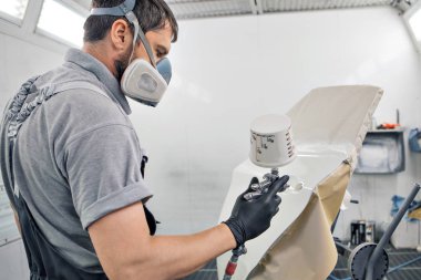 Makinenin yakın çekim detayı. boya makinenin yüzeyine uygulanır