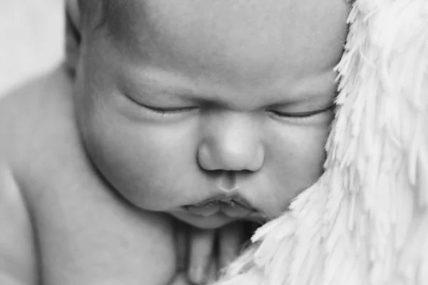Portrait of a little girl: baby's face close-up. concept of childhood, healthcare, IVF — Stock Photo, Image