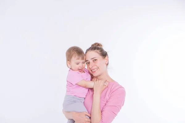 Concept Healthy Lifestyle Protection Children Shopping Baby Arms Mother Woman — Stock Photo, Image