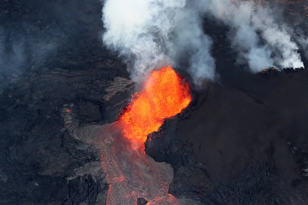 Aerial View Volcanic Eruption Volcano Kilauea Fissure May 2018 — Stock Photo, Image