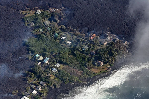 Aldeias Kapoho Vacationland São Completamente Fechadas Mesmo Destruídas Por Lava — Fotografia de Stock