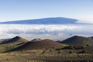 Hawaii büyük ada üzerinde nefes kesen manzarası Mauna Loa yanardağ. Mauna Loa dünya üzerindeki en büyük yanardağ en büyük subaerial yanardağ kütlesi ve hacmi olarak kabul.