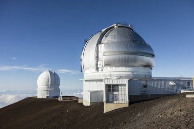Mauna Kea Gemini North Telescope and Canada-France-Hawaii Telescope (CFHT), Big Island, Hawaii:  clipart