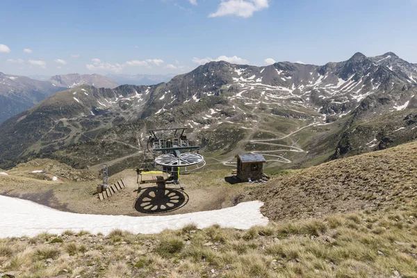 Górna Stacja Wyciągu Krzesełkowego Obszarze Ordina Arcalis Pirenejach Andora — Zdjęcie stockowe