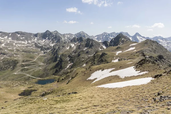 Wysoki Alpejski Krajobraz Pola Firnowego Jezior Regionie Ordino Arcalis Pirenejach — Zdjęcie stockowe