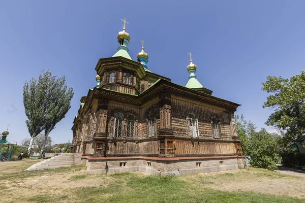 Karakol Kyrgyzstan August 2018 Die Russisch Orthodoxe Dreifaltigkeitskathedrale Karakol Kyrgyzstan — Stockfoto