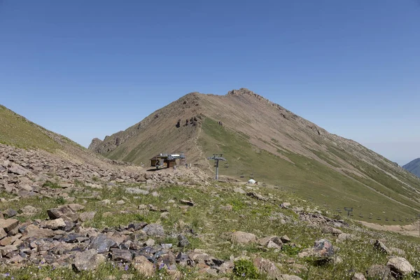 Ałma Ata Kazachstan 2018 Sierpnia Górnej Stacji Ośrodka Narciarskiego Chimbulak — Zdjęcie stockowe