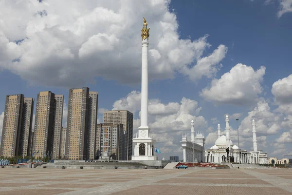 Astana Cazaquistão Agosto 2018 Vista Monumento Cazaque Eli Praça Independência — Fotografia de Stock