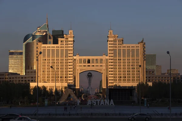 Astana Cazaquistão Agosto 2018 Complexo Edifícios Corporação Nacional Kazmunaigas Durante — Fotografia de Stock