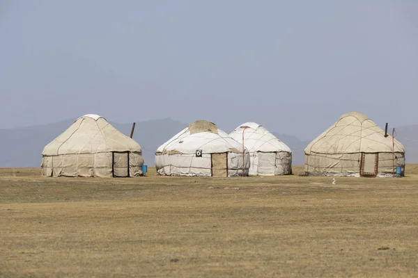 Traditional Yurt Camp at Song Kul Lake in Kyrgyzstan