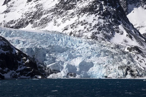 Drygalski Fiyort Güney Georgia Antarktika Üzerindeki Mavi Renkli Buzulu — Stok fotoğraf