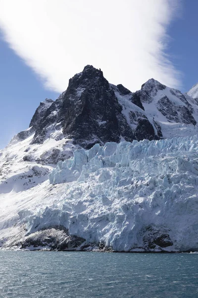 Modré Barevné Ledovec Drygalski Fjord Jižní Georgie Antarktida — Stock fotografie